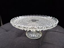 Pressed Glass Cake Stand Pedestal Stand 20cm Diameter 8cm Tall Approx for sale  Shipping to South Africa