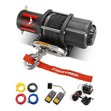 Fieryred 12 Volt 4,500 Pound Electric Synthetic Rope Winch Kit for UTV and ATV for sale  Lincoln