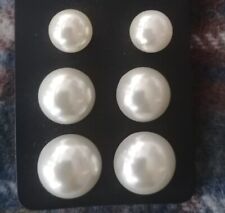 3 Pair FAUX PEARL EARRINGS studs New for sale  SOUTHPORT