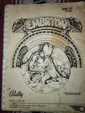 Embryon pinball manual for sale  Hagerstown