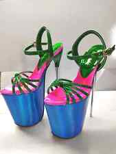 Sandálias plataforma salto alto fino 19 cm, sapatos femininos de verão com fivela de 7,5 polegadas comprar usado  Enviando para Brazil
