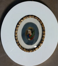HAFFKE Miniaturowy obraz malarstwo lupy kości portret dama rama owalna 8,5x9,5 cm na sprzedaż  Wysyłka do Poland