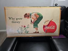 Antigua publicidad litográfica de cartón Coca-Cola 1945 vintage "Por qué tener sed"  segunda mano  Embacar hacia Mexico