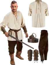 Retro Medieval Pants Set with Belt/shirt/armguard/pants for Men's Cosplaying Set for sale  Shipping to South Africa