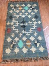 Hand Woven Jute Wool Carpet Multicolor Geometric Area Rugs 4 x 6 Feet Turkish for sale  Shipping to South Africa
