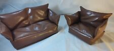 set sofa leather faux brown for sale  Soddy Daisy