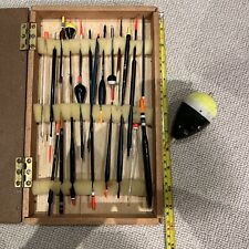 Collection of fishing floats in box + pike float for sale  Shipping to South Africa