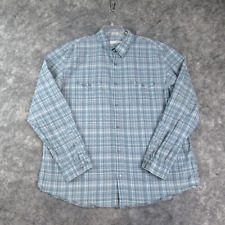 Camisa masculina Calvin Klein XXL 2XL azul xadrez manga longa aba rolo botão para cima algodão comprar usado  Enviando para Brazil