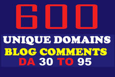 600 Unique Domains Blog Comments backlinks on DA 30 to 90 SEO Marketing comprar usado  Enviando para Brazil