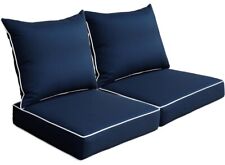 Conjunto de 2 almofadas de assento profundo para ambientes internos/externos BOSSIMA azul marinho comprar usado  Enviando para Brazil