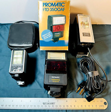 Camera Flash Bundle Vivitar 252Auto/ PRINZ TRI-LITE /Promatic 3500AF FLASH (G), used for sale  Shipping to South Africa