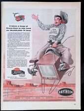 Anúncio impresso década de 1950 Raytheon técnico de TV cowboy equitação TV Matson ilustrador, usado comprar usado  Enviando para Brazil