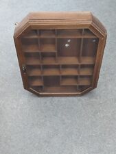 Vintage Wall Mount Wood & Glass Curios Octagonal Display Cabinet  for sale  Shipping to South Africa