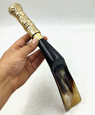 12in Long Handle Shoe Horn Real Ox Horn Shoes Remover Shoe Hor Brass Handle grip for sale  Shipping to South Africa