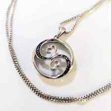 Kay's Jane Seymour Open Heart Silver/ Blue Diamonds WAVE Necklace JWBR for sale  Evansville