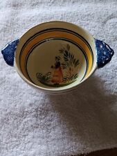 Tigela de cerâmica vintage francesa pintada à mão Quimper - Mulher comprar usado  Enviando para Brazil