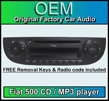 Leitor de MP3 Fiat 500 CD, estéreo automotivo Fiat 500 cor preta com código de rádio e teclas comprar usado  Enviando para Brazil