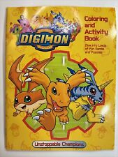 Libro para colorear y actividades de monstruos digitales Digimon de colección, 2001 segunda mano  Embacar hacia Argentina