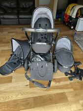 Twin, Egg Pram/carrycot Exclusive Grey Pewter for sale  DARTFORD