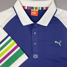 Camisa polo masculina Puma Performance golfe azul manga múltipla listras grande comprar usado  Enviando para Brazil