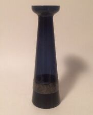 28,5 cm Nuutajarvi Glas Vase mit Silberband Kaj Franck Saara Hopea myynnissä  Leverans till Finland