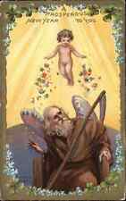 Cartão postal vintage Baby New Year and Father Time with Scythe Fantasy c1910 comprar usado  Enviando para Brazil