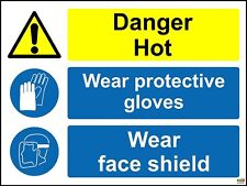 O Perigo Hot Wear Escudo Facial usar luvas de proteção sinal de segurança, usado comprar usado  Enviando para Brazil