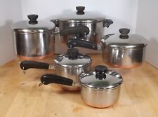 Revere Stainless Steel With Copper Clad Bottoms Cookware Set, 4 Pots & Stock Pot for sale  Shipping to South Africa