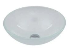 Usado, Vigo VG07043 16-1/2"" vidrio lavabo fregadero blanco escarcha vidrio templado 1/2 segunda mano  Embacar hacia Mexico