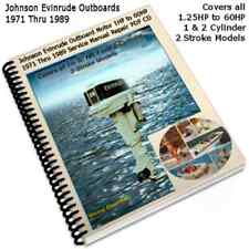 Johnson Evinrude Outboard Motor Boat 1HP to 60HP Service Manual Repair PDF CD ! comprar usado  Enviando para Brazil