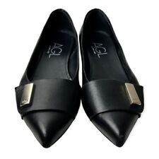 AGL Attilio Giusti Leombruni Black Leather Pointy Flats for sale  Shipping to South Africa