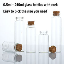 0,5 ml - 240 ml frascos de corcho transparentes vacías, usado segunda mano  Embacar hacia Argentina