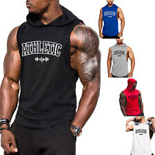 Usado, Regatas masculinas com capuz musculação camisas musculares academia treino colete sem mangas comprar usado  Enviando para Brazil