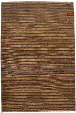 Used, Multicolored Stripes Modern Signed 3X4 Tribal Gabbeh Oriental Rug Kids Carpet for sale  Shipping to South Africa