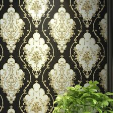 Black damask wallpaper for sale  LEICESTER