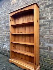 Large Vintage Pine bookshelf tall solid wood storage shelving unit, used for sale  Shipping to South Africa