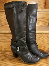 Dexter Womens Fashion Boots 6.5 Knee High 3"Heel Brown Zip Preowned Barley Worn for sale  Shipping to South Africa