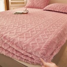 1PC Plush Thick Fitted Bed Sheet Winter Warm Fleece Mattress Cover NO Pillowcase for sale  Shipping to South Africa