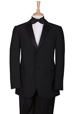Mens Suit Black Tie Tuxedo Dinner Jacket Formal Trousers Evening 2 Piece Wedding for sale  Shipping to South Africa