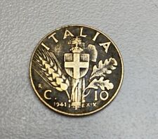 Moneta rara da 10 Centesimi lire 1941 Re E Imperatore Vittorio Emanuele III usato  Milano