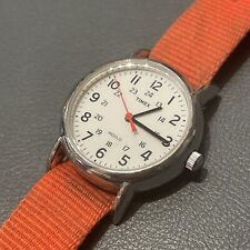Relógio Timex Weekender Feminino Prata Indiglo LARANJA Nylon 31m Militar comprar usado  Enviando para Brazil