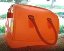 Usado, Bolsa de mão Furla laranja neon transparente plástico bolsa grande gel retrô comprar usado  Enviando para Brazil