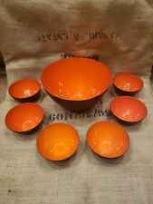 Vintage Mid Century Danish Modern Denmark Enamel Herbert Krenit Bowls Set 7, used for sale  Shipping to South Africa