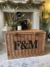Large F&M Fortnum & Mason Wicker Coffee Table Storage Basket Hamper, used for sale  Shipping to South Africa