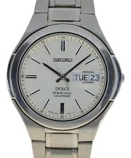 Relógio masculino Seiko Dolce 38mm aço inoxidável calendário perpétuo! Ref: 8F33-0030!, usado comprar usado  Enviando para Brazil