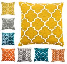 Chenille Geometric 18 inch Cushion Covers SECONDS Grey Orange Teal or Yellow for sale  Shipping to South Africa