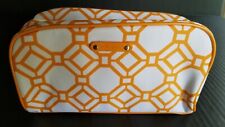 Clarisonic Zippered Makeup Cosmetic Bag Orange & White Abstract Honeycomb 8.5" for sale  Shipping to South Africa