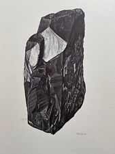 NIOBITE COLUMBITE mineral print. Antique and vintage geology gemstone for sale  Shipping to South Africa