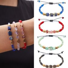 Moda Cristal Natural Piedra Trenzada Cuentas Brazalete Ajustable Mujeres Nuevo segunda mano  Embacar hacia Argentina