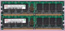 1GB 2x512MB PC2-4200 HYNIX DDR2-533 HYMP564U64P8-C4 AB-A DESKTOP RAM MEMORY KIT, used for sale  Shipping to South Africa